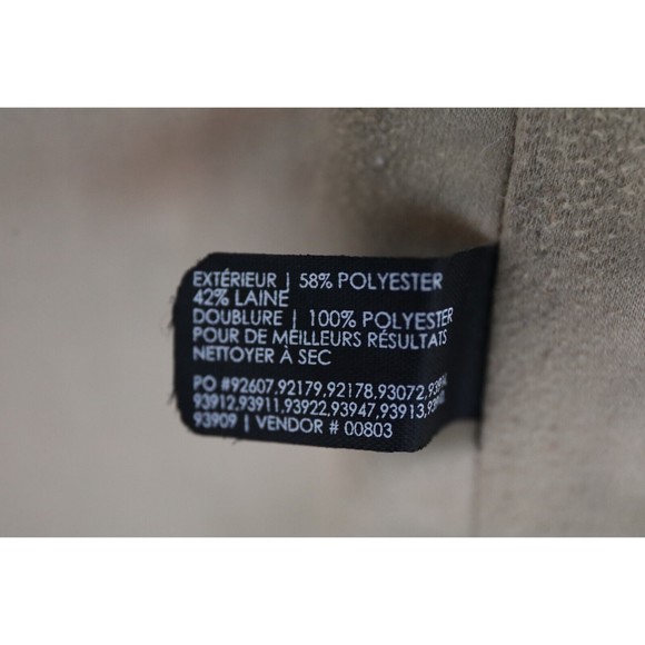 Club Monaco Womens Size S Collarless Three-Button Over Coat Formal Beige Wool - Picture 8 of 8